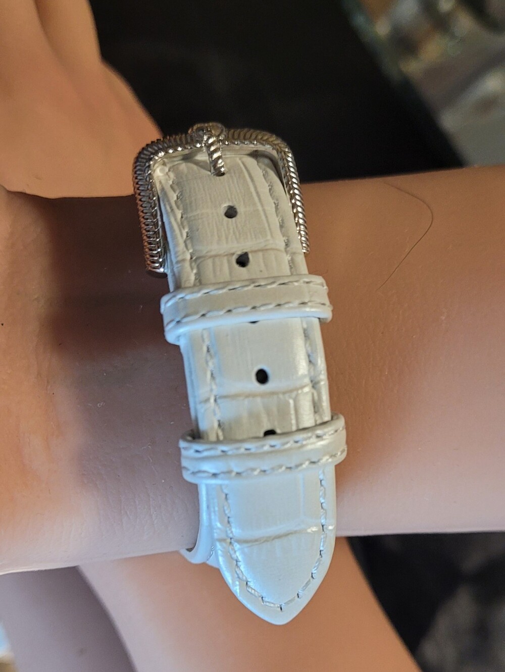 Judith Ripka White Crystal Bezel Chronograph Watch Embellished with Opals - Picture 6 of 17